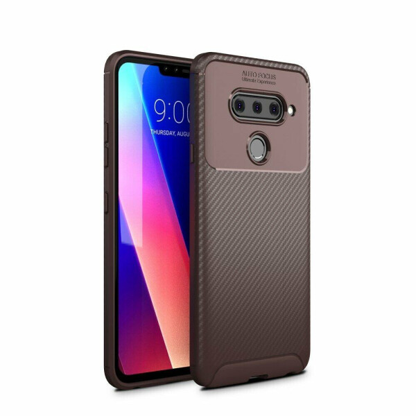 

Защитный чехол Deexe Fusion для LG V40 ThinQ - Brown