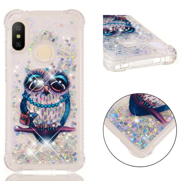 

Силиконовый (TPU) чехол Deexe Liquid Glitter для Xiaomi Redmi 6 Pro / Mi A2 Lite - Owl