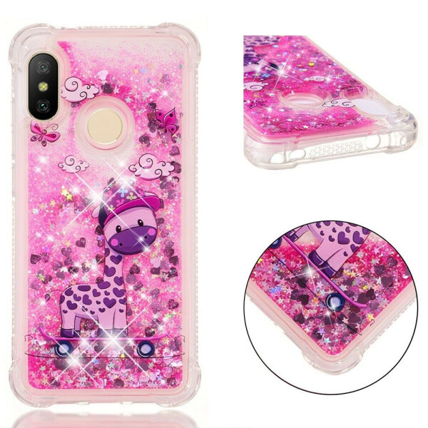

Силиконовый (TPU) чехол Deexe Liquid Glitter для Xiaomi Redmi 6 Pro / Mi A2 Lite - Cute Giraffe