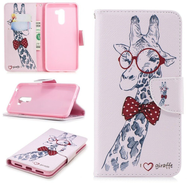 

Чехол-книжка Deexe Color Wallet для Xiaomi Poco F1 - Giraffe Wearing Glasses