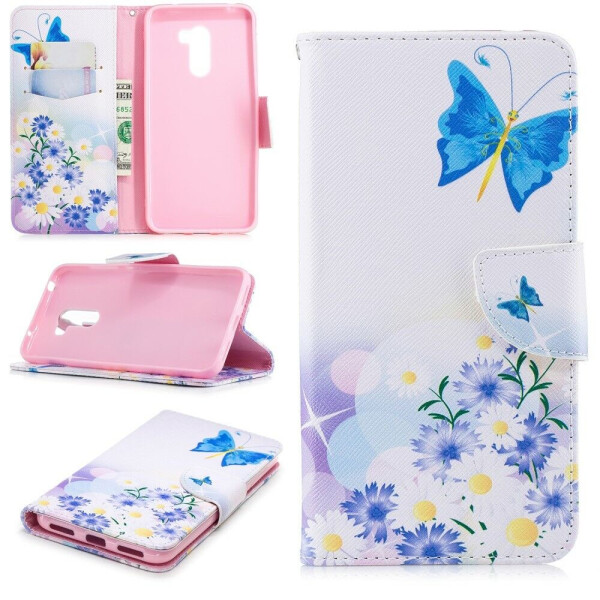 

Чехол-книжка Deexe Color Wallet для Xiaomi Poco F1 - Blue Butterflies