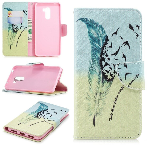

Чехол-книжка Deexe Color Wallet для Xiaomi Poco F1 - Feather Pattern