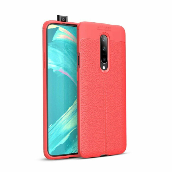 

Защитный чехол Deexe Leather Cover для OnePlus 7 Pro - Red