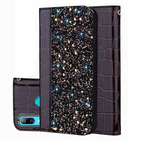 

Чехол-книжка Deexe Glittery Crocodile для Huawei Y7 (2019) - Black