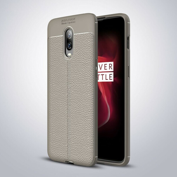

Защитный чехол Deexe Leather Cover для OnePlus 6T - Grey