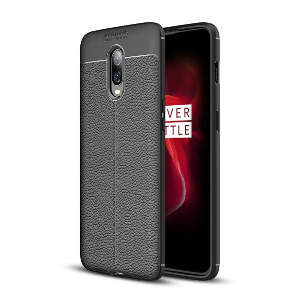 

Защитный чехол Deexe Leather Cover для OnePlus 6T - Black