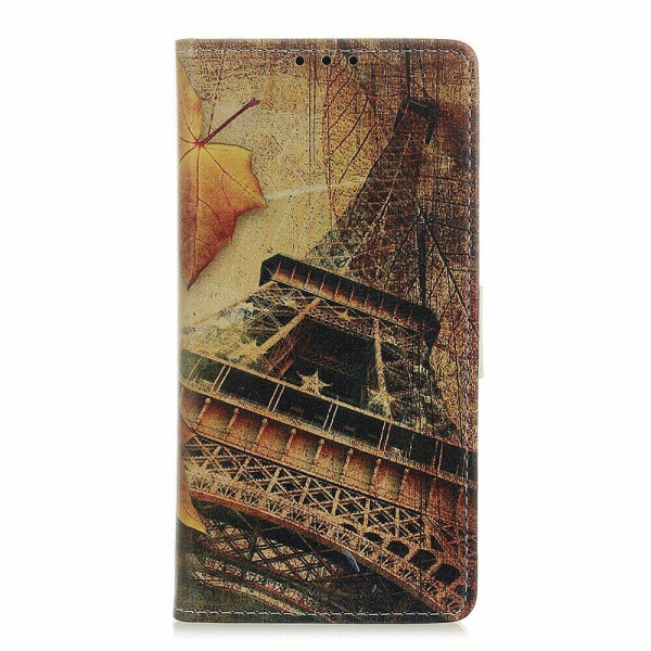 

Чехол Deexe Life Style Wallet для Nokia 4.2 - Maple Leaves and Eiffel Tower