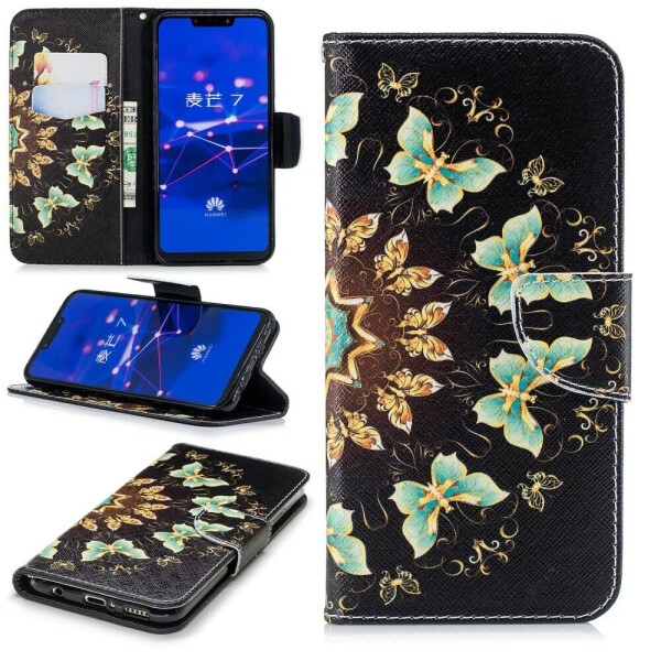 

Чехол-книжка Deexe Color Wallet для Huawei Mate 20 Lite - Colorized Butterflies