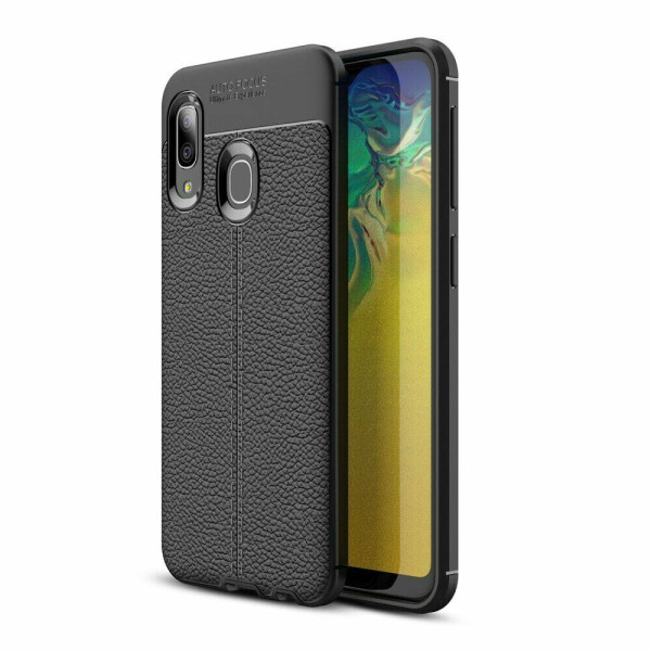 

Защитный чехол Deexe Leather Cover для Samsung Galaxy A20e - Black
