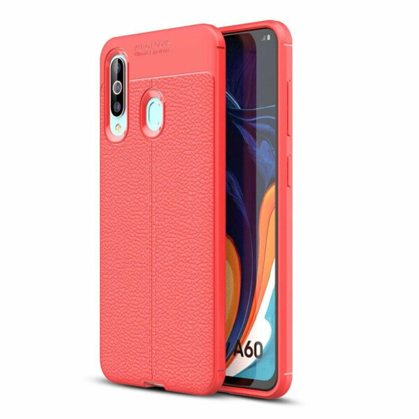 

Защитный чехол Deexe Leather Cover для Samsung Galaxy A60 (A605) - Red