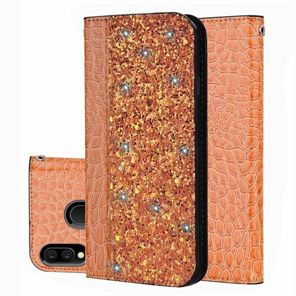 

Чехол-книжка Deexe Glittery Crocodile для Samsung Galaxy M20 (M205) - Orange