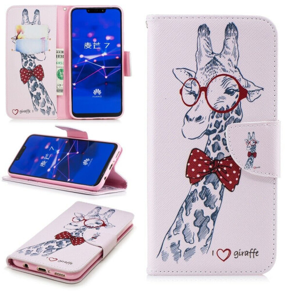 

Чехол-книжка Deexe Color Wallet для Huawei Mate 20 Lite - Giraffe Wearing Glasses