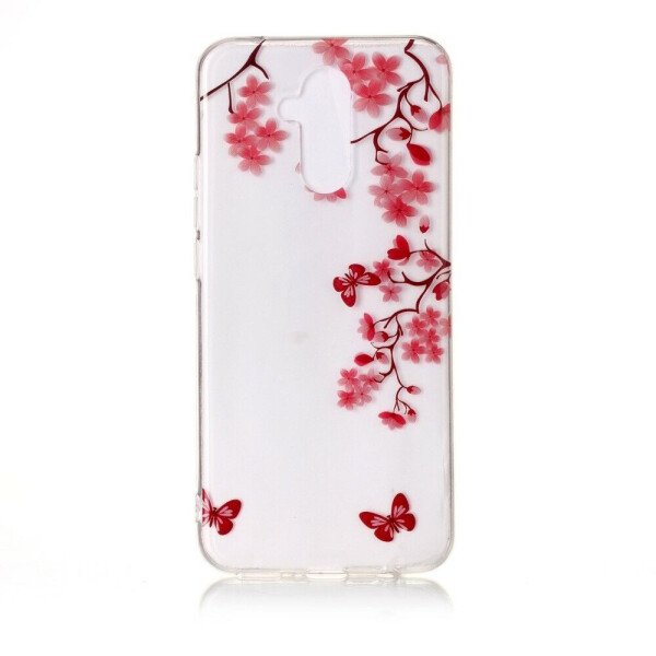 

Силиконовый (TPU) чехол Deexe Pretty Glossy для Huawei Mate 20 Lite - Butterfly and Flower