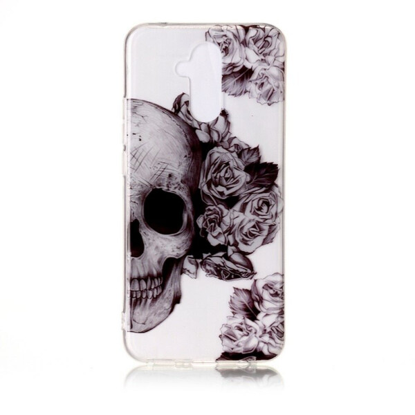 

Силиконовый (TPU) чехол Deexe Pretty Glossy для Huawei Mate 20 Lite - Skull with Roses