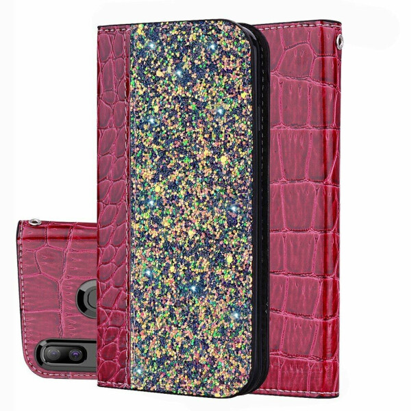 

Чехол-книжка Deexe Glittery Crocodile для Samsung Galaxy A30 (A305) / A20 (A205) - Red