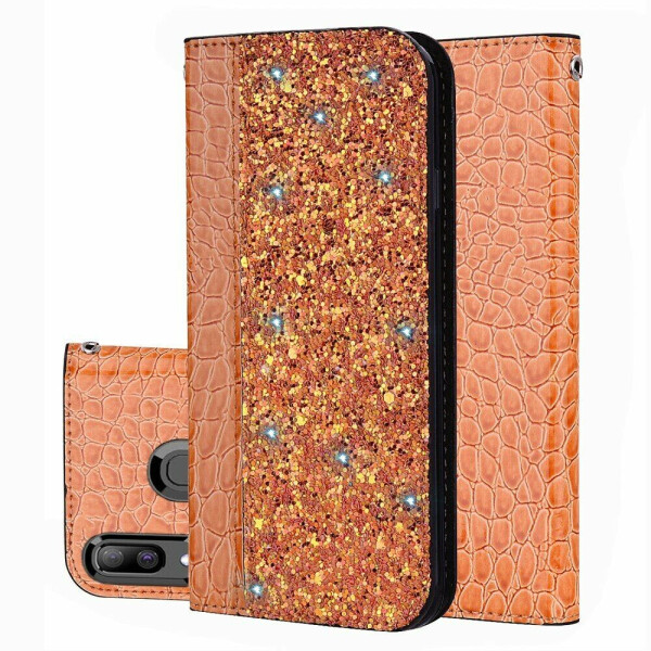 

Чехол-книжка Deexe Glittery Crocodile для Samsung Galaxy A30 (A305) / A20 (A205) - Orange