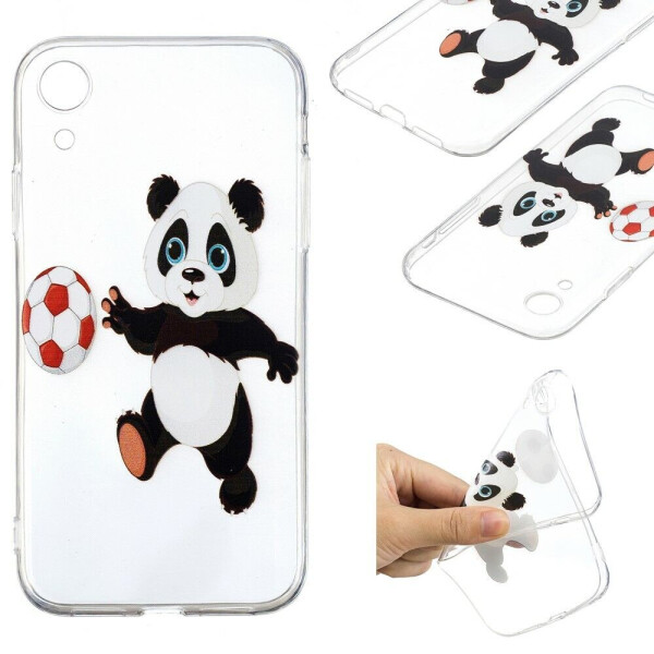 

Силиконовый (TPU) чехол Deexe Pretty Glossy для Apple iPhone XR - Panda Playing Football