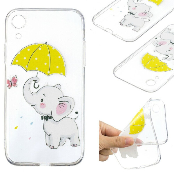 

Силиконовый (TPU) чехол Deexe Pretty Glossy для Apple iPhone XR - Elephant Holding an Umbrella