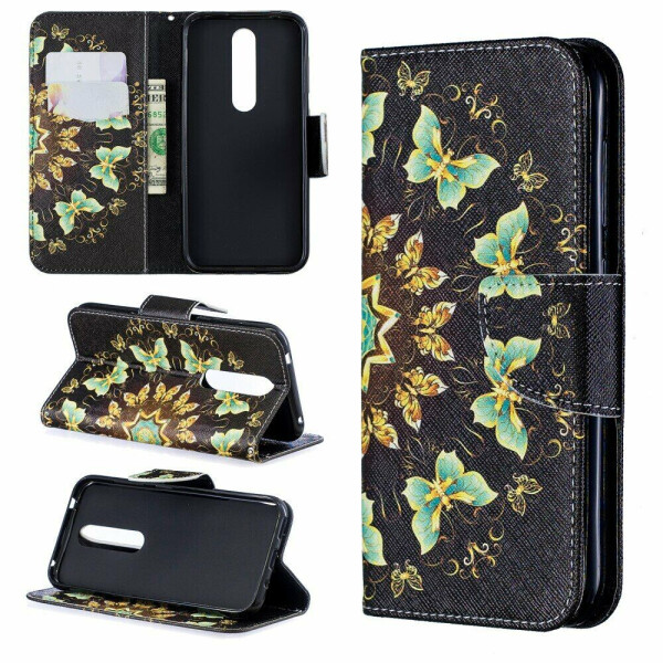 

Чехол-книжка Deexe Color Wallet для Nokia 4.2 - Colorized Butterfly