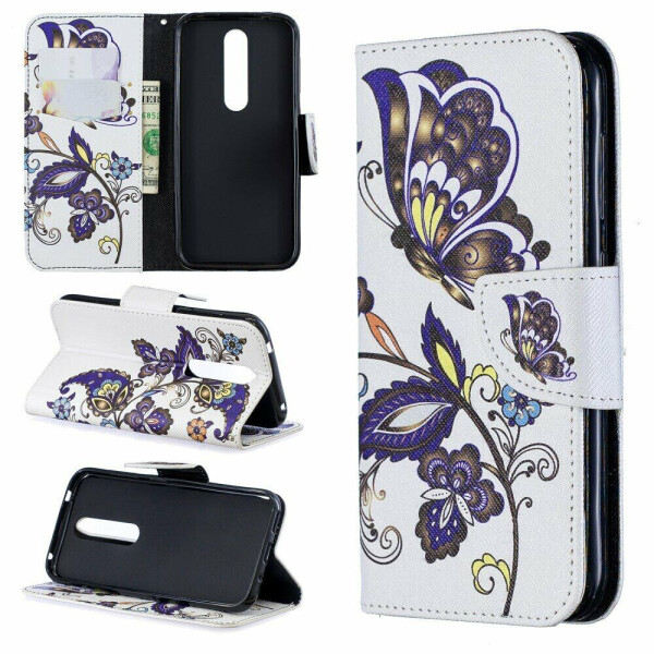 

Чехол-книжка Deexe Color Wallet для Nokia 4.2 - Butterfly Pattern