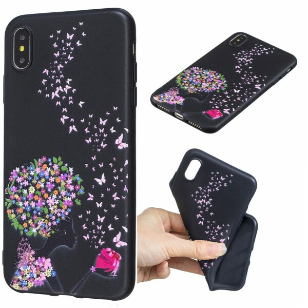 

Силиконовый (TPU) чехол Deexe Life Style для Apple iPhone Xs Max - Flower and Butterfly