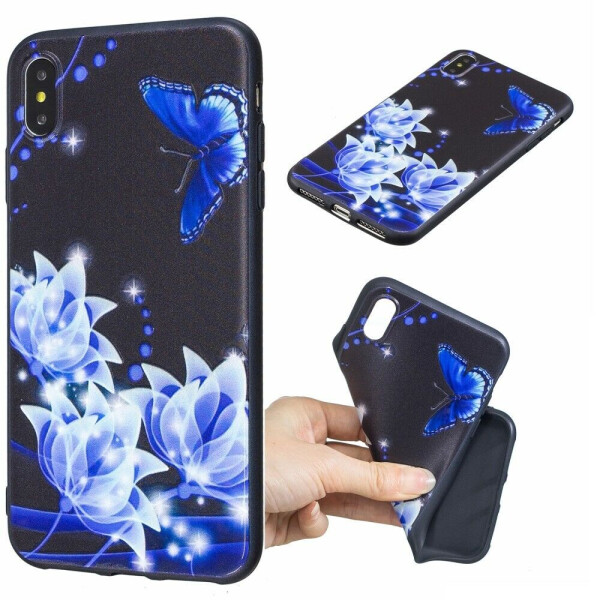 

Силиконовый (TPU) чехол Deexe Life Style для Apple iPhone Xs Max - Blue Flower