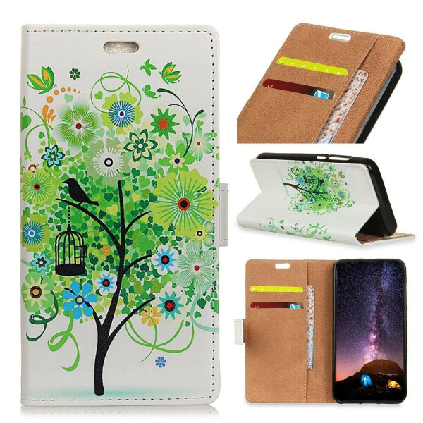 

Чехол Deexe Life Style Wallet для Samsung Galaxy A7 2018 (A750) - Green Flower Tree