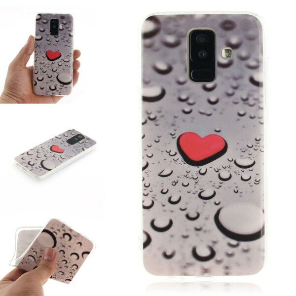 

Силиконовый (TPU) чехол Deexe Life Style для Samsung Galaxy A6+ 2018 (A605) - Red Heart and Raindrop