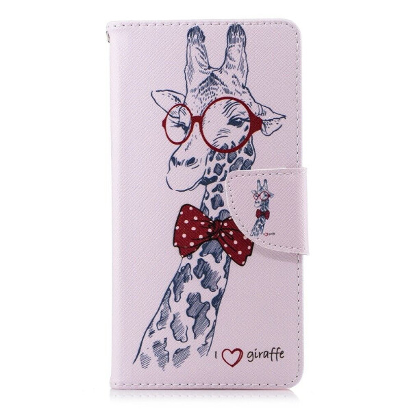 

Чехол-книжка Deexe Color Wallet для Nokia 3 2018 / Nokia 3.1 - Adorable Giraffe Wearing Glasses