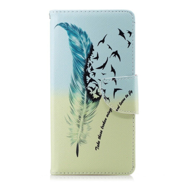 

Чехол-книжка Deexe Color Wallet для Nokia 3 2018 / Nokia 3.1 - Feather Pattern