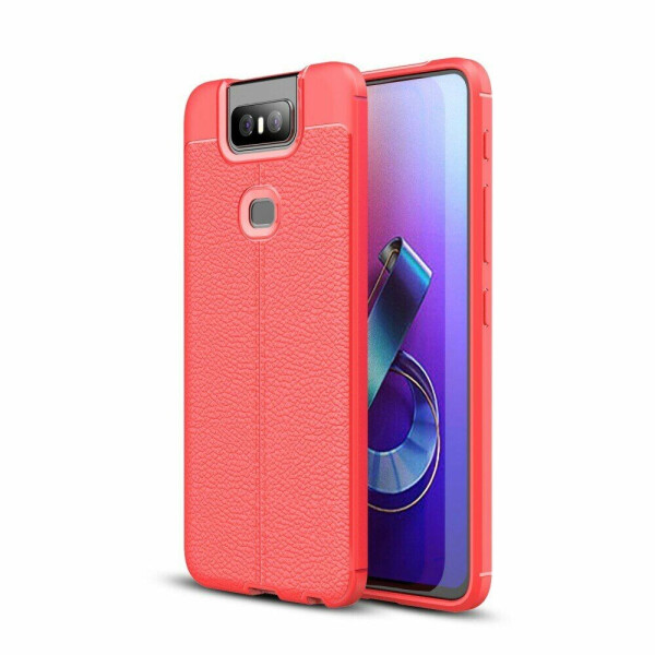 

Защитный чехол Deexe Leather Cover для ASUS Zenfone 6 ZS630KL - Red