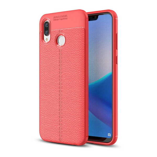 

Защитный чехол Deexe Leather Cover для Huawei Honor Play - Red