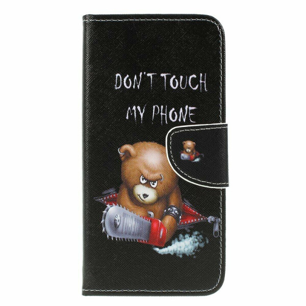 

Чехол-книжка Deexe Color Wallet для Samsung Galaxy M10 (M105) - Angry Bear and Warning Words