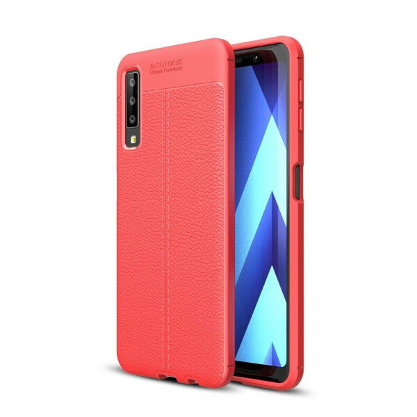 

Защитный чехол Deexe Leather Cover для Samsung Galaxy A7 2018 (A750) - Red