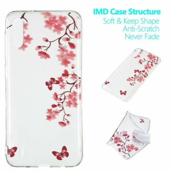 

Силиконовый (TPU) чехол Deexe Pretty Glossy для Samsung Galaxy M10 (M105) - Butterfly and Flower