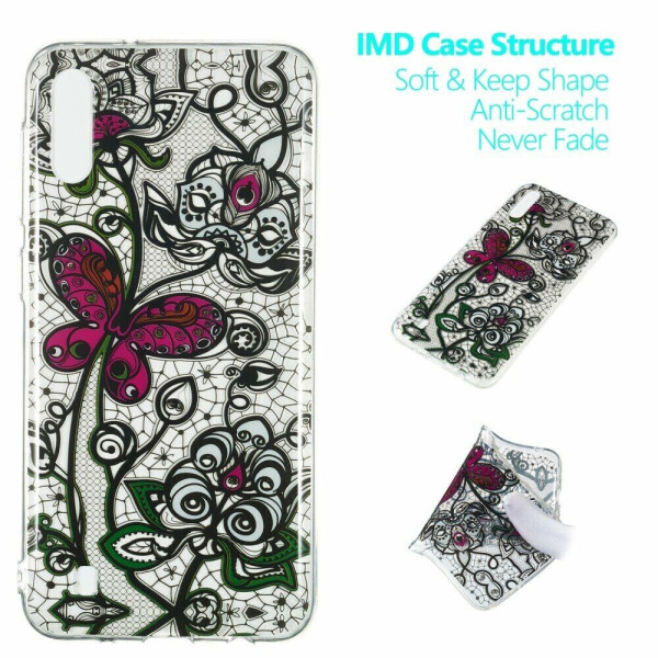 

Силиконовый (TPU) чехол Deexe Pretty Glossy для Samsung Galaxy M10 (M105) - Black Lace and Butterfly