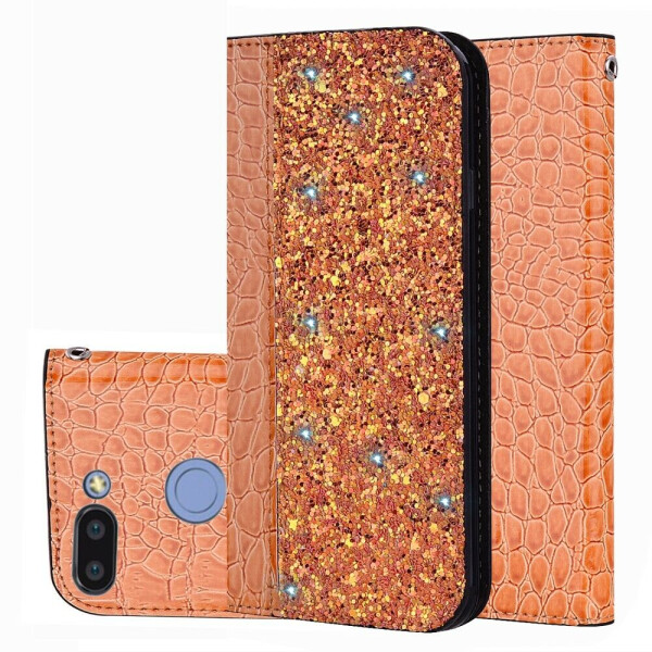 

Чехол-книжка Deexe Glittery Crocodile для Xiaomi Redmi 6 - Orange