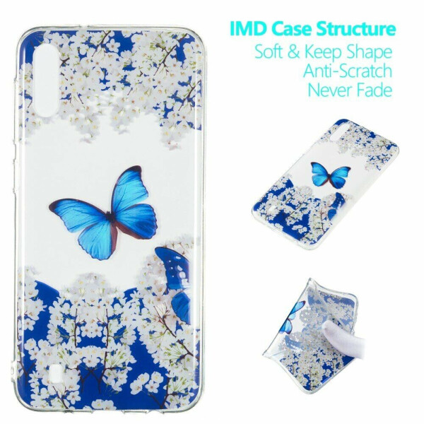 

Силиконовый (TPU) чехол Deexe Pretty Glossy для Samsung Galaxy M10 (M105) - Butterfly and White Flowers