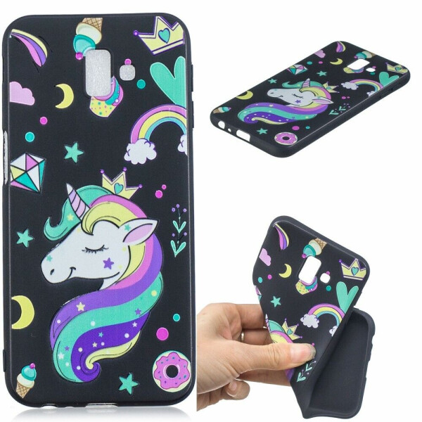 

Силиконовый (TPU) чехол Deexe Life Style для Samsung Galaxy J6+ (J610) - Shy Unicorn