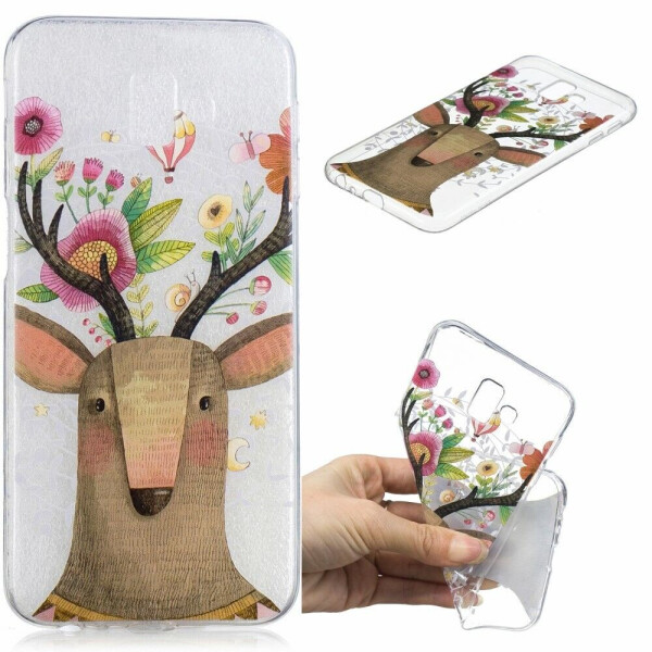 

Силиконовый (TPU) чехол Deexe Pretty Glossy для Samsung Galaxy J6+ (J610) - Flowered Elk