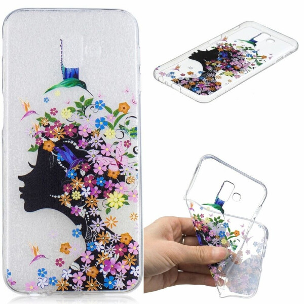 

Силиконовый (TPU) чехол Deexe Pretty Glossy для Samsung Galaxy J6+ (J610) - Flowered Girl