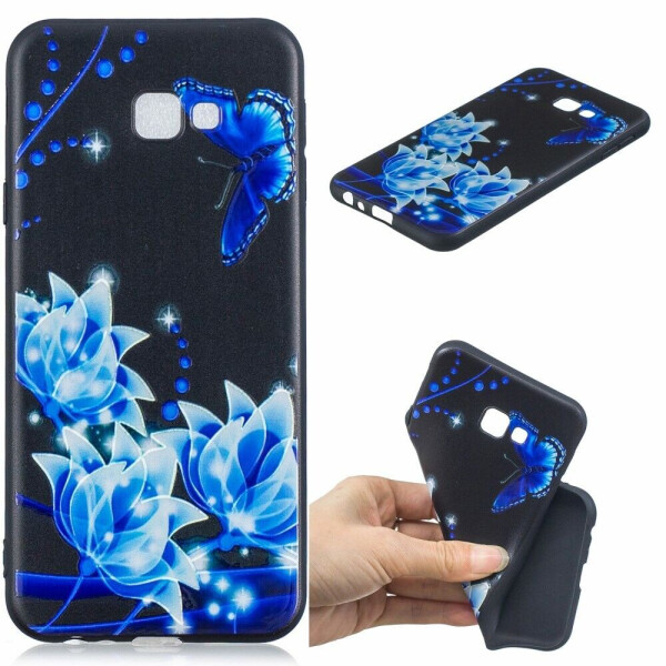 

Силиконовый (TPU) чехол Deexe Life Style для Samsung Galaxy J4+ (J415) - Blue Flower and Butterfly