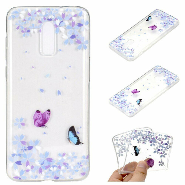 

Силиконовый (TPU) чехол Deexe Pretty Glossy для OnePlus 7 - Butterfly and Flower