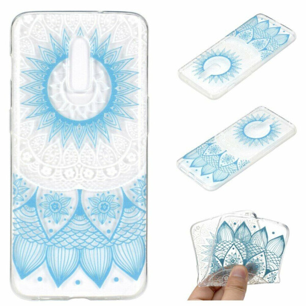 

Силиконовый (TPU) чехол Deexe Pretty Glossy для OnePlus 7 - Blue Flower