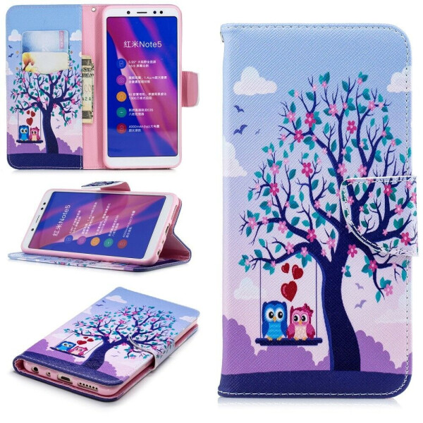

Чехол-книжка Deexe Color Wallet для Xiaomi Redmi Note 5 / Note 5 Pro - Tree and Owls