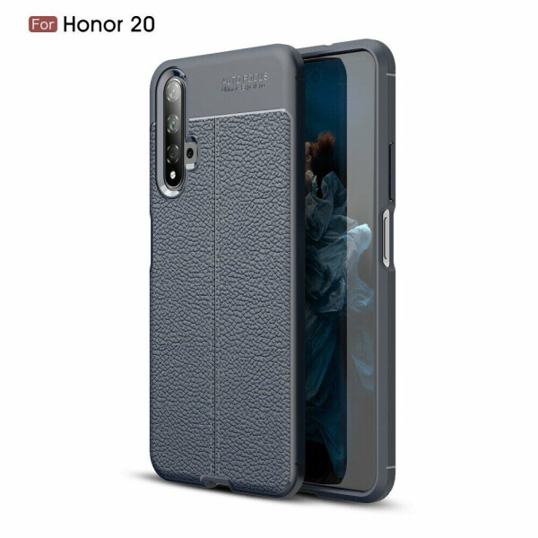 

Защитный чехол Deexe Leather Cover для Huawei Honor 20 / Nova 5T - Dark Blue