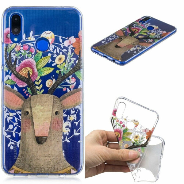 

Силиконовый чехол Deexe Pretty Glossy для Huawei P Smart Plus - Flowered Elk