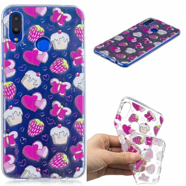 

Силиконовый чехол Deexe Pretty Glossy для Huawei P Smart Plus - Cakes and Strawberries