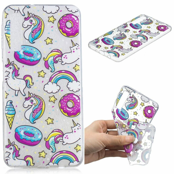 

Силиконовый (TPU) чехол Deexe Pretty Glossy для Samsung Galaxy A7 2018 (A750) - Doughnuts and Unicorns