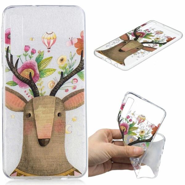 

Силиконовый (TPU) чехол Deexe Pretty Glossy для Samsung Galaxy A7 2018 (A750) - Flowered Elk